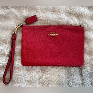 Coach Vibrant Red Leather Pouch